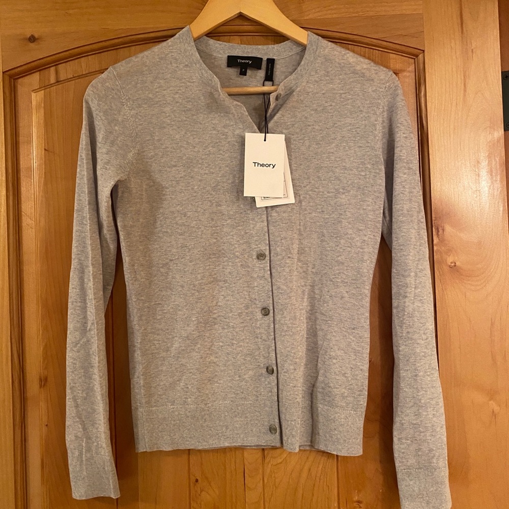 COPY - Theory Easy Crew Cardigan Gray